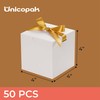 UnicoPak 4x4x4 White Gift Boxes 50 Pcs, Elegant Small Gift