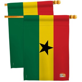 Nationality Ghana House Flags 2 pcs Pack Regional Nation International World Country Particular Area Small Decorative Gift Yard Banner Double-Sided Made In USA 28 X 40