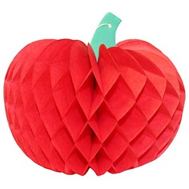 3-Pack 10 Inch Honeycomb Tissue Paper Pumpkin Decoration (Red)