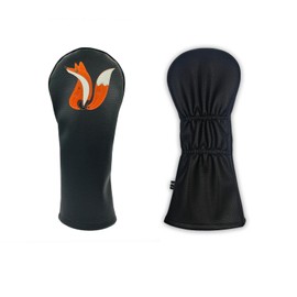 Fox PU Leather Golf Club Covers Driver Headcovers Fairway Woods Hybrid Protector with Interchangeable Number Tag