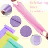 4 Pcs Exfoliating Back Scrubber with Handles,Nylon Back Exfoliator Extended