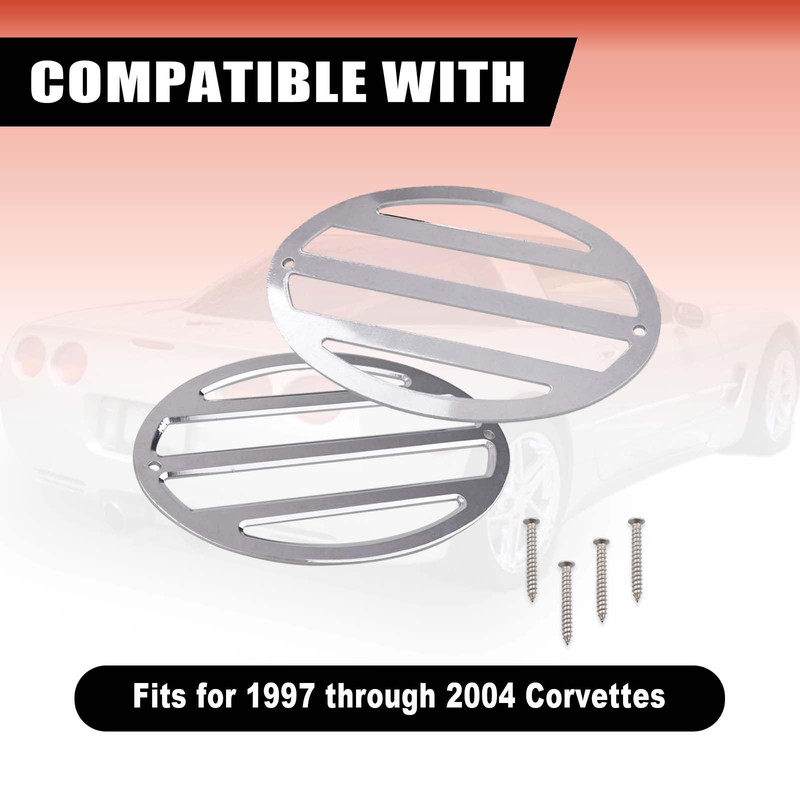 OLIMPOCICLI Corvette Tail Light Louver Cover Kit Fits: 1997-2004 Corvettes,