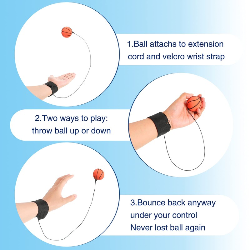 Skylety Wrist Return Ball Rubber Sport Ball with Wrist Strap