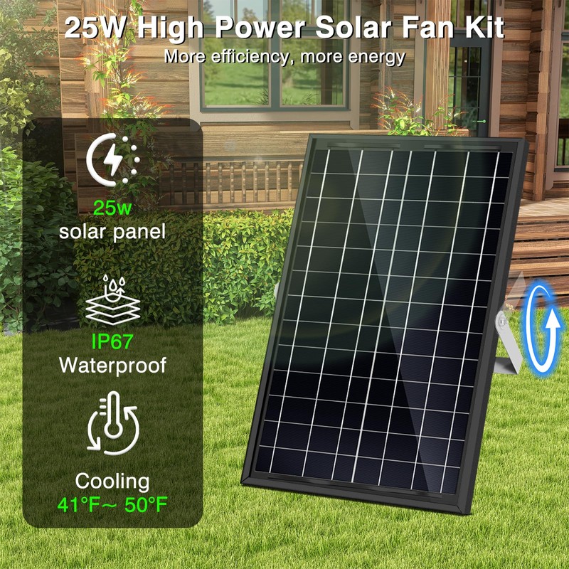 Solar Exhaust Fan,25W Solar Fan for Chicken Coop,Shed,Greenhouse & Attic