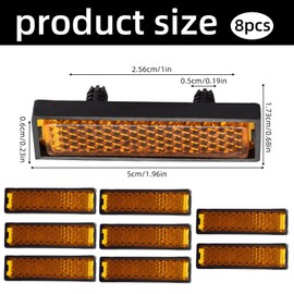 Pack of 8 Bicycle Pedal Reflectors, Night Safety Warning Pedal, Reflectors for Bicycle Pedals, Bicycle Reflectors, Cat Eyes, Rear Reflector Bicycle, Night Cycling Reflective Bicycle Accessories