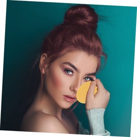 FRCOLOR 10pcs Yellow Makeup Removal Sponge Wood Pulp Compress Facial Cleaning Puff for Deep Cleansing Makeup Remover for All Skin Types Gentle Skin