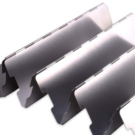 H&S Splash Guard Folding Wall - Mobile Wind Protection with 10 Aluminium Mudguards for Gas Cooker, Grill or Shisha - With Camping Carry Bag