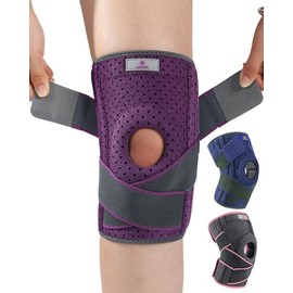 ABYON Knee Brace Adjustable Knee Braces with Side Stabilizers and Patella Gel Pads for Women Knee Pain Meniscus Tear Arthritis Joint Pain (L/XL)