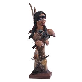 ICE ARMOR 14" H Indian Warrior Bust with Axe Statue Native American Figurine Statue Decoration Office Desk/Home/Living Room/Table Decor, Perfect House Warming Gifts for New Home