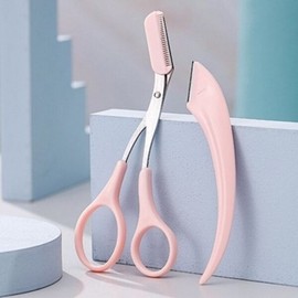 (Type Pink Set) Portable Men's & Women's Eyebrow Grooming Kit, Eyebrow Scissors, and Krabby Set / (타입 핑크 세트)휴대용 남성 여성 눈썹 정리 키트 눈썹 가위 칼 세트