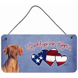 Caroline's Treasures SC9951DS612 Woof If You Love America Vizsla Wall or Door Hanging Prints, 6 x 12"