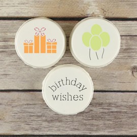 Birthday Round Cookie Stencil 3 Pc Set - 3 inch from Confection Couture Stencils