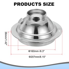 PATIKIL 6 Inch Adjustable Air Vent Stainless Steel Round Soffit Vent Air Ventilation Outlet Hood Ducting Hose Wall Ceiling Cover for Bathroom Kitchen Office