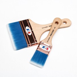 Set of 2 Brushes / Spalter POLYTOP 100mm and 40mm / Made in France / Eco-Responsible / ideal for interior or exterior paints and varnishes, terraces, walls, surfaces, hand-made, reusable.