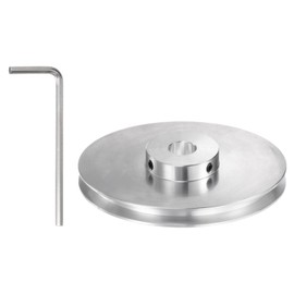 HARFINGTON V-Type Pulley 12mm Bore 100mm Outer Dia Single Groove Aluminum Alloy for 6mm PU Round Belt Motor Shaft Drilling Machine with Installations