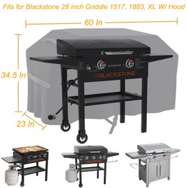 Griddle Cover Fits for Blackstone 28 inch ProSeries Grill, 60 inch Flat Top 5483 Grill Cover for Griddle with Hood Cover, Outdoor Heavy Duty Waterproof 28" Grill Cover Fit Blackstone 1883, 1924