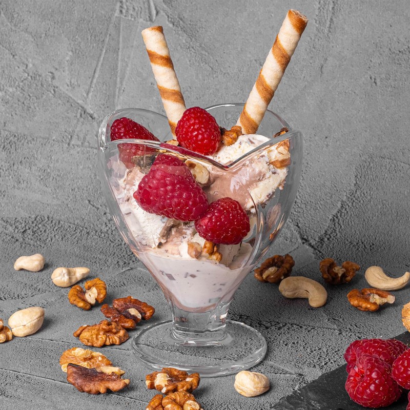 KADAX Dessert Bowls with Base, Ice Glasses, Transparent Ice Cream