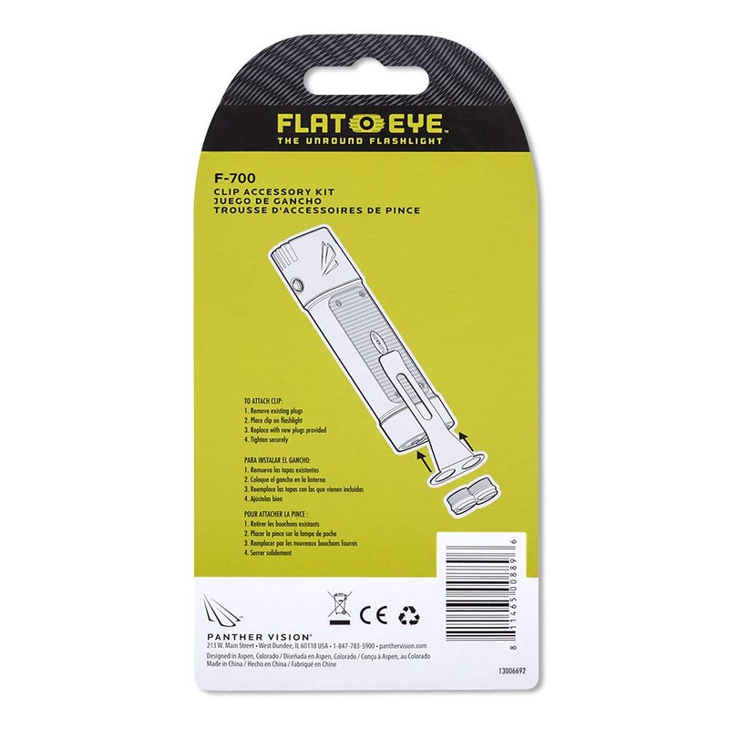 FLATEYE Flashlight Tactical Clip - UNROUND Flashlight CREE LED Multi