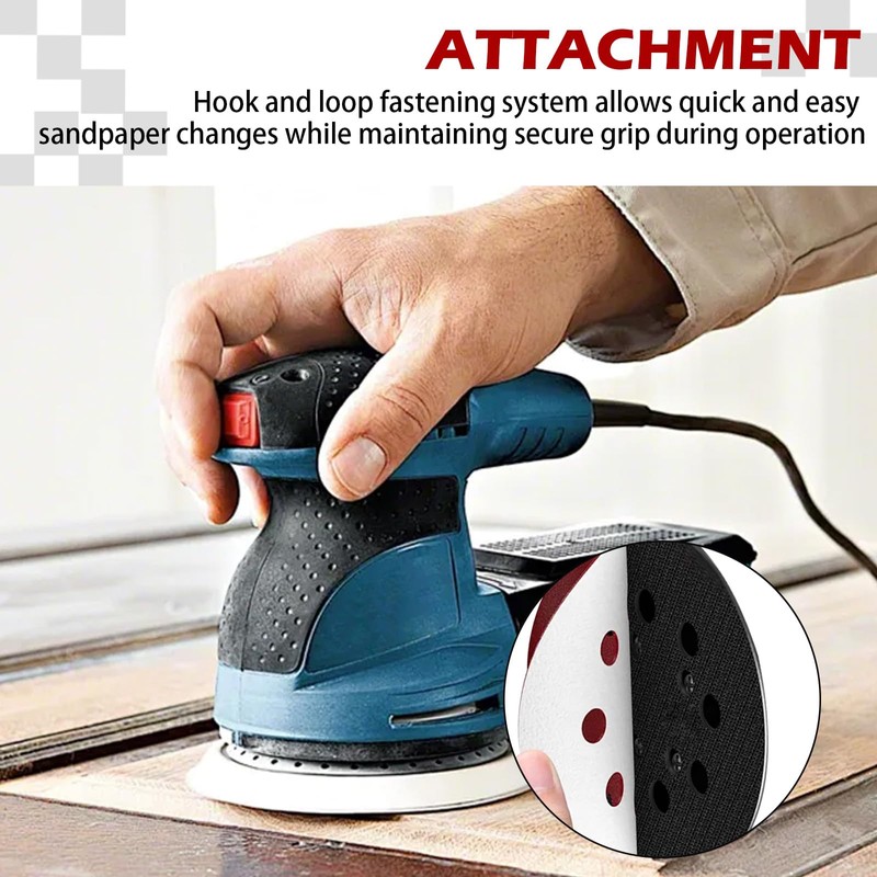 RS034 5-Inch Hook and Loop Sanding Disc, 8-Hole Backing Pad