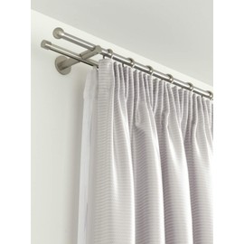 GARDINIA Memphis Series Curtain Pole End Caps Diameter 16 mm Aluminium Stainless Steel Look Pack of 2
