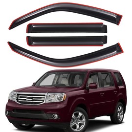 Lightronic In-Channel Window Vent Visors Rain Guards Deflectors For 2009-2015 Honda Pilot