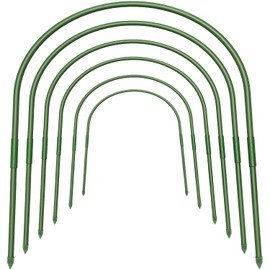 FOTMISHU 6Pcs Garden Hoops, 19.7"x23.6" Greenhouse Hoops Rust-Free Grow Tunnel, Garden Stake with Plastic Coated Plant Supports for Raised Beds Row Cover Garden Fabric