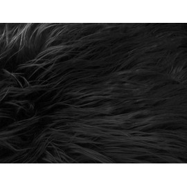 Faux Fur Mongolian Black 60 Inch Wide Fabric by The Yard (F.E.