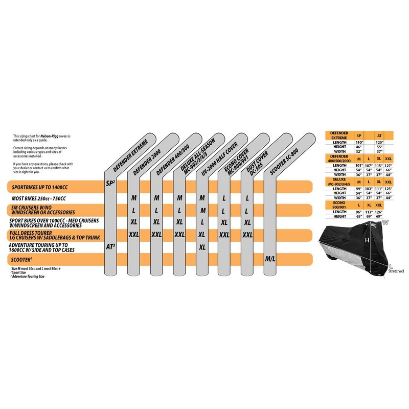 Nelson Rigg UV-2000-03-LG Silver Large Motorcycle Half Cover