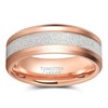 TRUMIUM 8mm Rose Gold Plated Rings for Men Women Tungsten