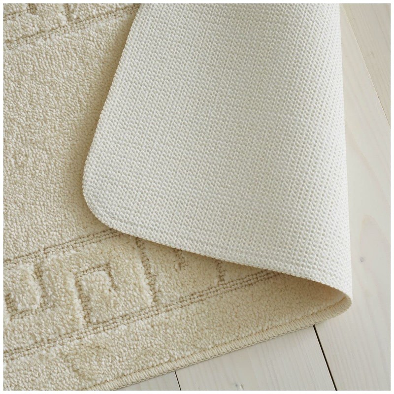 Lions 2 Piece Non Slip Striped Bath Mat & Pedestal