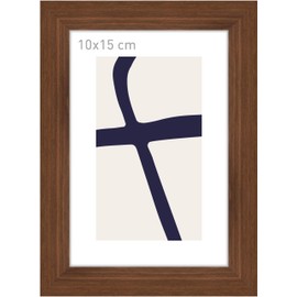 accent by nielsen Velino Photo Frame 4x6 Wooden Walnut Photo Frame for Standing and Hanging in Portrait & Landscape Format Real Glass