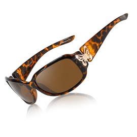 TJUTR Trendy Polarized Sunglasses for Women, Wrap Around Jackie-O Designer Sun Glasses UV400 Protection TS022