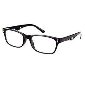 PLOPLO High Magnification Power Reading Glasses Readers 4.50-6.00 (Black, +4.5)