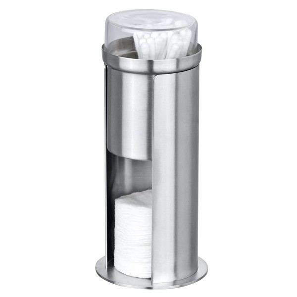WENKO Cotton Pads Dispenser Firenze, Stainless steel, Silver matt, 7.5