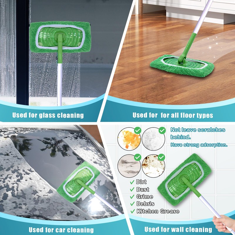 RuannoClean Reusable Mop Pads Compatible with Swiffer Sweeper Mop, Washable