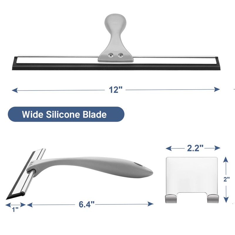AmazerBath Squeegee for Shower Glass Doors - All-Purpose Squeegee with