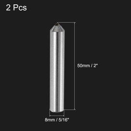 sourcing map 2pcs Diamond Dressers, 8mm x 50mm (5/16" x 2") Single Tapered Point Grinding Wheel Round Pen Welded Diamond Dressing Tools, Silver Tone