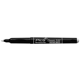 Pica 532/52 Permanent Pen-INS 1-2mm Round Tip White (12 Pack)
