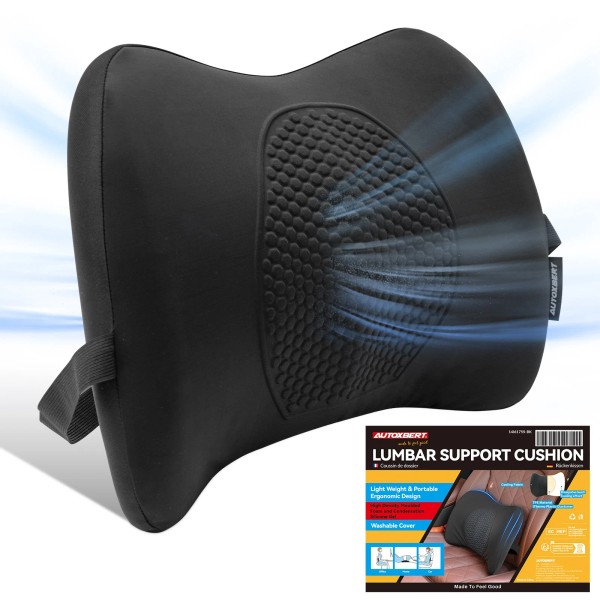 AUTOXBERT Universal Memory Foam Seat Back Cushion Gel Lumbar Support
