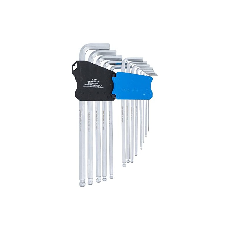 BGS 9799 Allen Key Set 13 Pieces Extra Long Hexagon