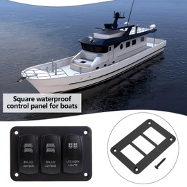 YINETTECH 1 Set Rocker Switch 3 Way Panel Housing Holder with Screw Aluminum Alloy Black Housing Holder for ARB/Carling Boat Marine Yacht Contral Switch