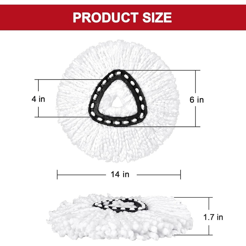 Bonison 6-Pack Spin Mop Head - Compatible with Vielde Easy