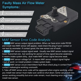 Yezoauto Mass Air Flow Sensor Maf Meter Compatible with Nissan D21 L4 2.4L 1986-1989; D21 V6 3.0L 1986-1989; Pathfinder L4 2.4L 1987; Pathfinder V6 3.0L 1987-1989 Replace OE AFH45M-14 16078-12G00