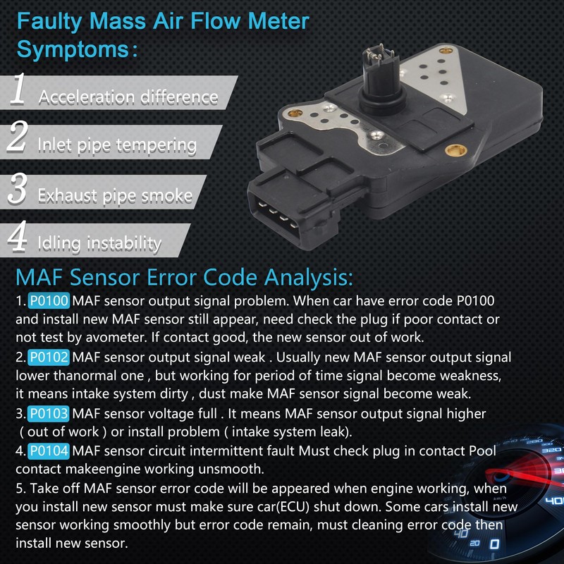 Yezoauto Mass Air Flow Sensor Maf Meter Compatible with Nissan