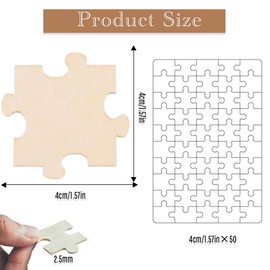 HABNI Pack of 150 Wooden Puzzles, Blank Puzzle to Design Yourself, Blank Puzzle for Painting, 4 x 4 cm, Puzzle for Painting for Children, DIY Arts and Crafts and Party, Guest Book, Wedding Puzzle