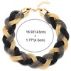 COOLSTEELANDBEYOND Grey Black Gold Black Statement Necklace Pendant Braided Hollow