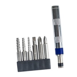 F Fityle 7Pcs 6 in 1 Impact Screwdriver Set Screw Removal Tool High Hardness Automotive Tool Damaged Screw Extractor for Tight Spaces