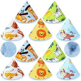 Timgle 10 Fundas para Orinar de Terciopelo Coral para Bebé Niño, Fuerte Protector para Orinar de Absorción de Agua, Gorro para Orinar Reutilizable, Accesorio para Cambiar Pañales (Animales de Selva)