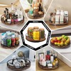 Lazy Susan Wooden Turntable, 9 Inch Turntable Organiser Wooden Kitchen