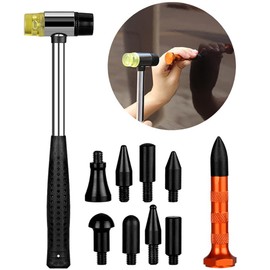 Dent Repair Rubber Hammer, 9 Types of Heads, Multi-functional, Sheet Metal Hammer, Repair Tool, Car Dent Repair, Combination Hammer, Rubber Mallet, Easy Repair at Home, DIY Tool, Knockdown Punch Tool